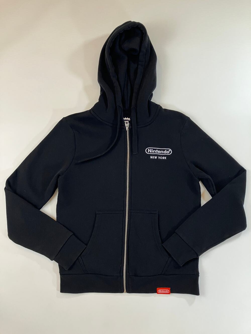 Nintendo New York Men’s M Black Full Zip Hoodie Official Store Logo Sweatshirt